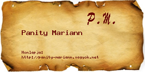 Panity Mariann névjegykártya